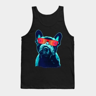 French bulldog 80s style neon Tank Top